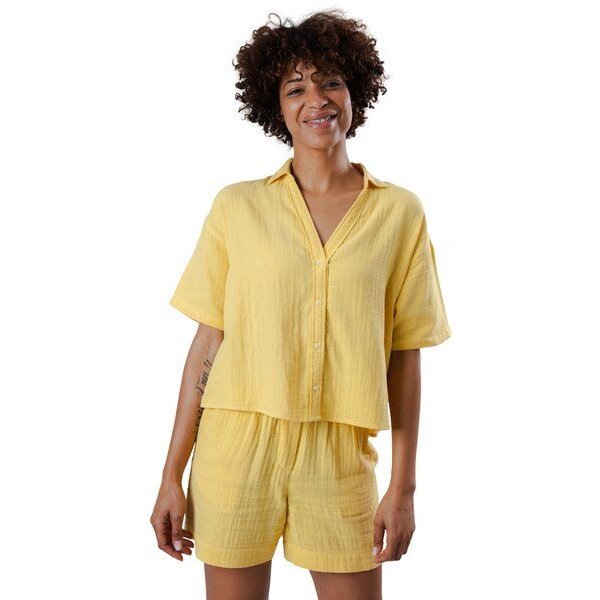 Brava Fabrics Kurzarm-Bluse Bubble Cropped Blouse