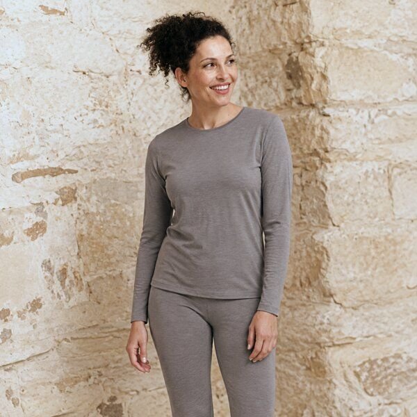 Kokon Zwo Rundhalsshirt mit Langarm 50% Wolle (kbT), 50% TENCEL