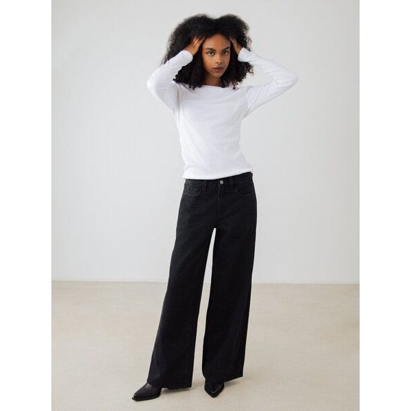 Honest Basics Damen Weite Jeans aus 100% Bio-Baumwolle