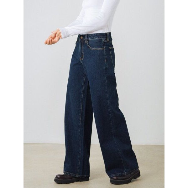 Honest Basics Damen Weite Jeans aus 100% Bio-Baumwolle