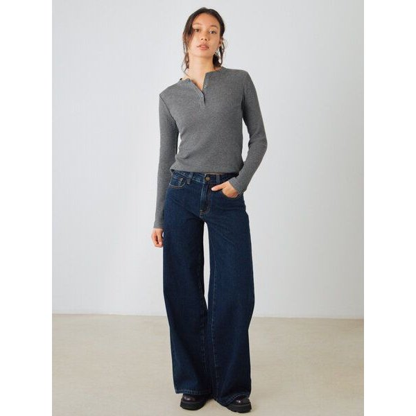 Honest Basics Damen Weite Jeans aus 100% Bio-Baumwolle