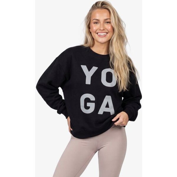 Yoga Hero Damen Oversize Sweatshirt aus Bio-Baumwolle – YOGA Schwarz