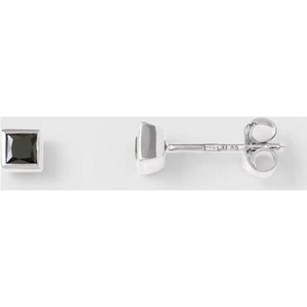 fejn jewelry Ohrstecker 'black square' - mit schwarzem Zirkonia