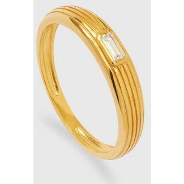 fejn jewelry Ring 'sparkle riffle' - geriffelt mit Zirkonia