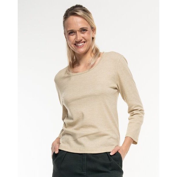 Alma & Lovis Softes Longsleeve aus Organic Wool-Cotton-Mix | Melange Cot-Wool Shirt