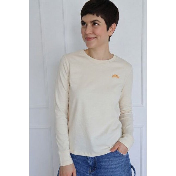 Kultgut Artdesign - Softes Langarmshirt Biobaumwolle /Little Croissant