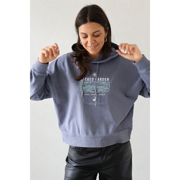 Kultgut Kuschelig weich- Vintagelook- Hoodie/ Sacred Garden