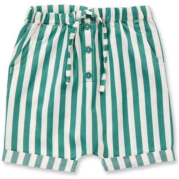 Sense Organics Baby Shorts grün-weiß gestreift, Modell LEI