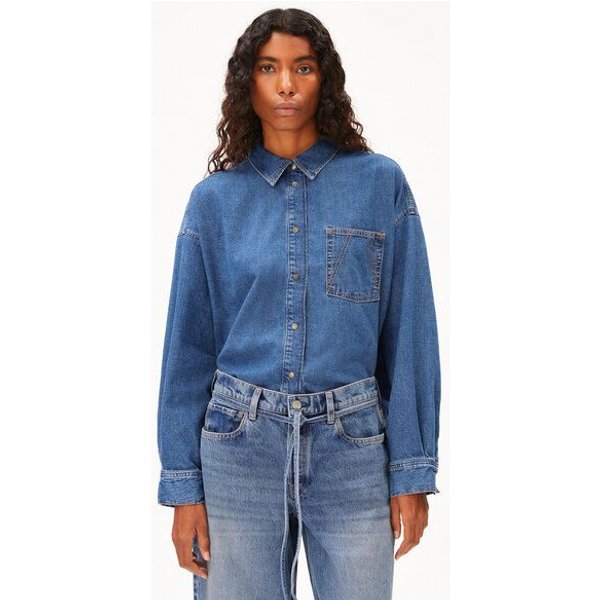 ARMEDANGELS NALAANI Damen Jeansbluse aus Bio-Baumwoll Mix