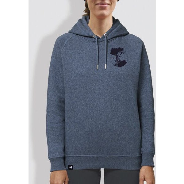 little kiwi Damen Hoodie, "Auf der Spitze", Dark Heather Blue