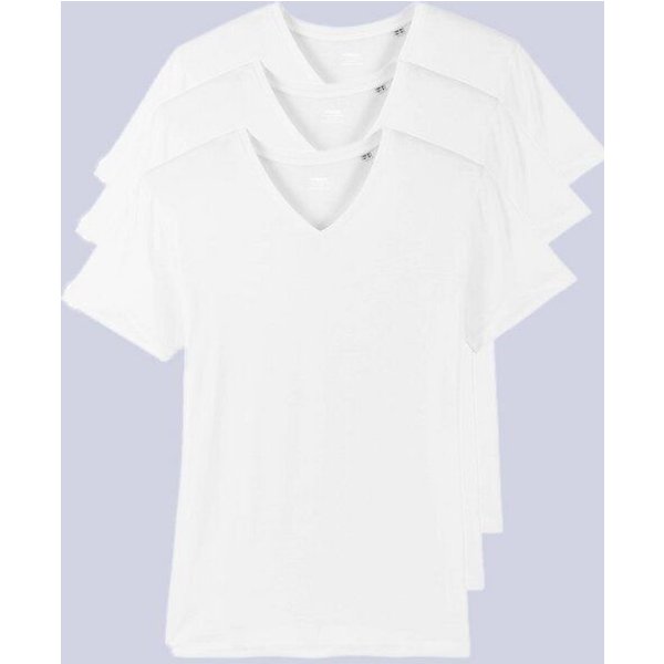 YTWOO 3er Pack Herren T-Shirt mit V-Ausschnitt, Bio-Qualität