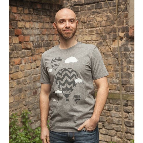 päfjes Heißluftballons & Wolken - Fair Wear Männer T-Shirt - Heather Grey