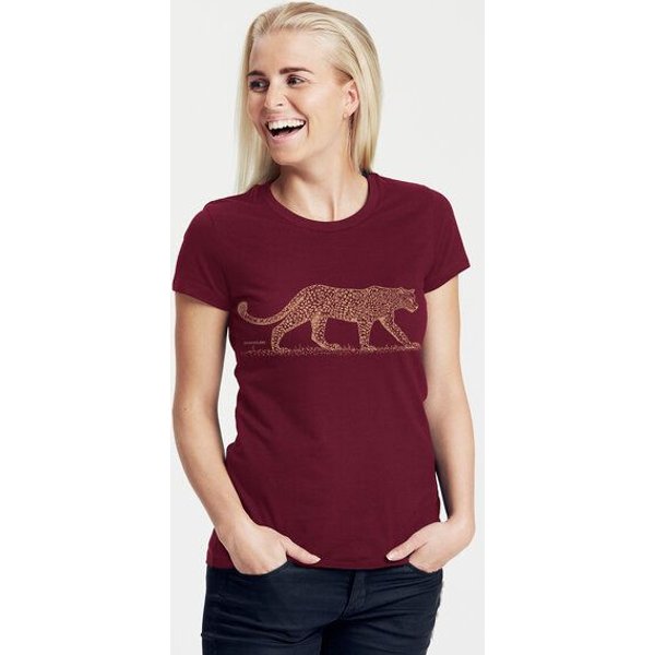 Peaces.bio - handbedruckte Biomode Bio-Damen-T-Shirt "Leopard"