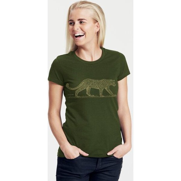 Peaces.bio - handbedruckte Biomode Bio-Damen-T-Shirt "Leopard"