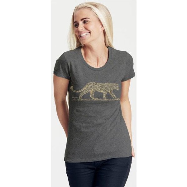 Peaces.bio - handbedruckte Biomode Bio-Damen-T-Shirt "Leopard"