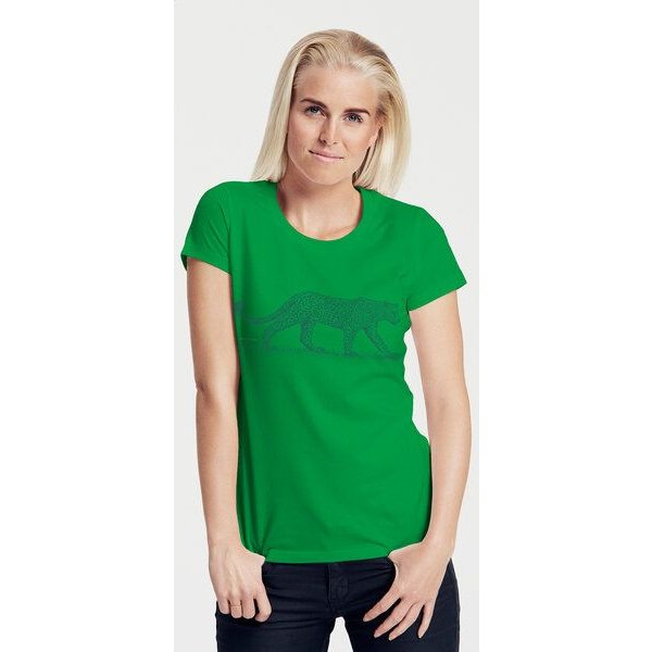 Peaces.bio - handbedruckte Biomode Bio-Damen-T-Shirt "Leopard"
