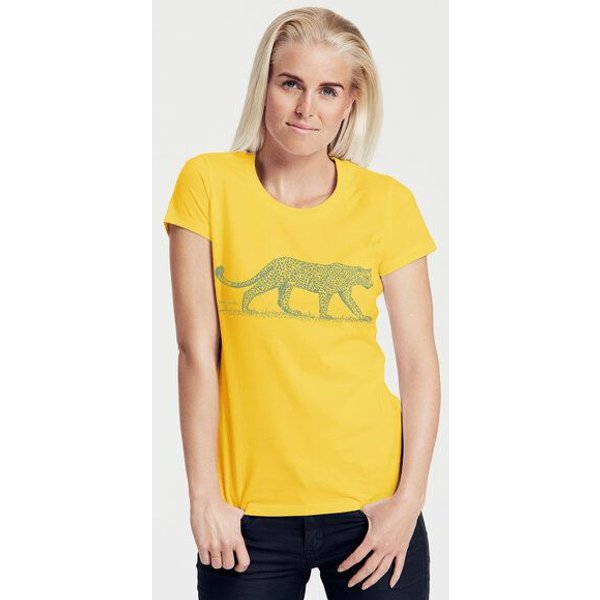 Peaces.bio - handbedruckte Biomode Bio-Damen-T-Shirt "Leopard"