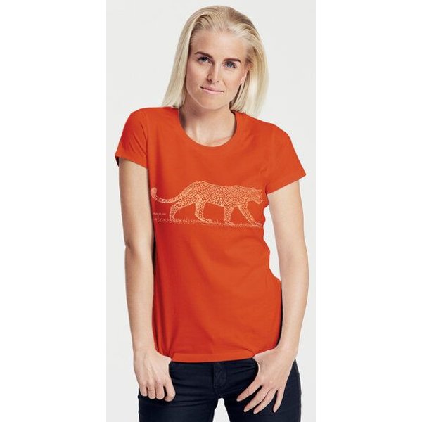 Peaces.bio - handbedruckte Biomode Bio-Damen-T-Shirt "Leopard"