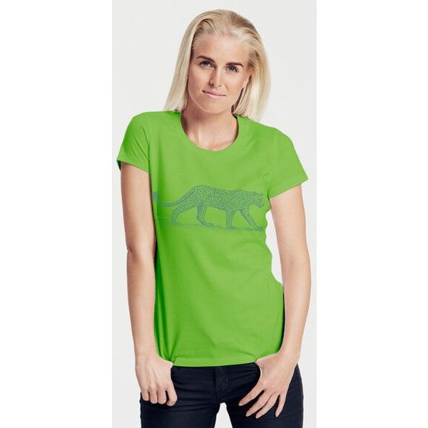 Peaces.bio - handbedruckte Biomode Bio-Damen-T-Shirt "Leopard"