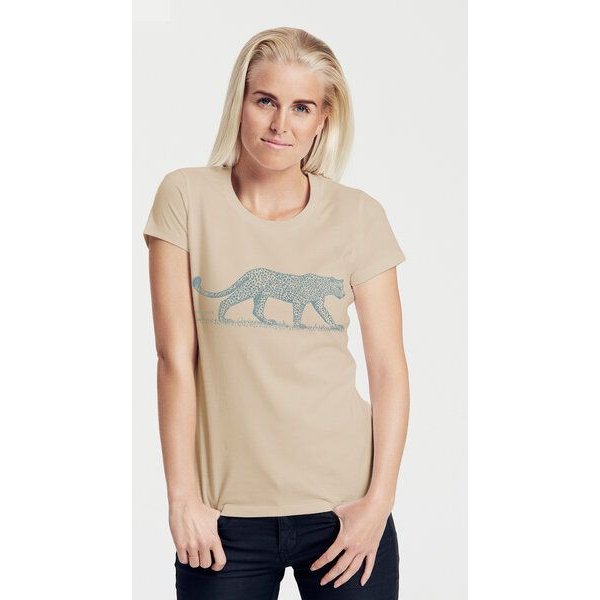 Peaces.bio - handbedruckte Biomode Bio-Damen-T-Shirt "Leopard"