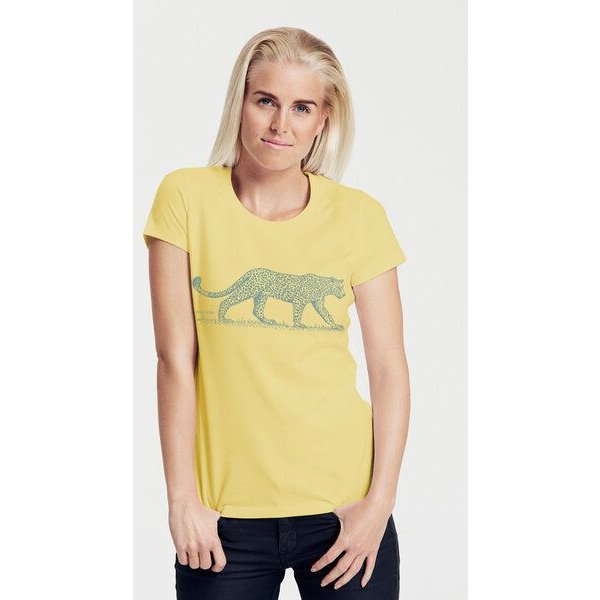 Peaces.bio - handbedruckte Biomode Bio-Damen-T-Shirt "Leopard"