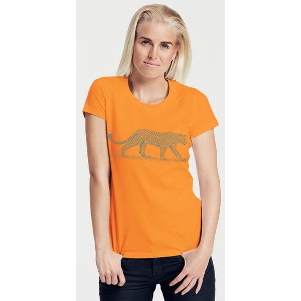 Peaces.bio - handbedruckte Biomode Bio-Damen-T-Shirt "Leopard"