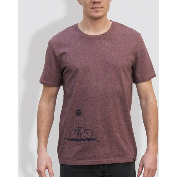 little kiwi Herren T-Shirt, "No Way", Black Heather Cranberry