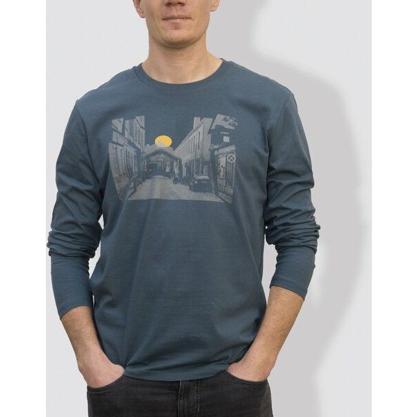 little kiwi Herren Longsleeve, "Urbanität im Wandel", Stargazer/Anthracite