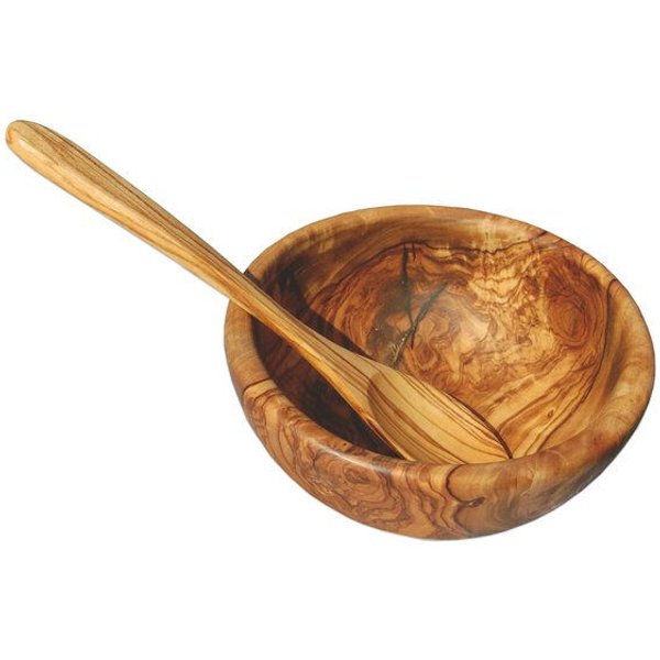 Olivenholz erleben Müslischale Ø 14 cm aus Olivenholz inkl. Löffel