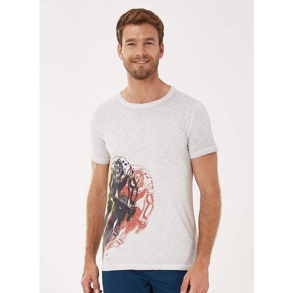 ORGANICATION Garment Dyed T-Shirt aus Bio-Baumwolle mit Print