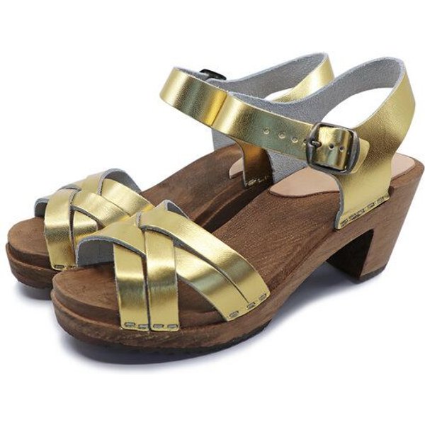 TILDE - schwedische Holz Clogs Sandale von me&myclogs - high mid heel - für SCHLANKE Füße