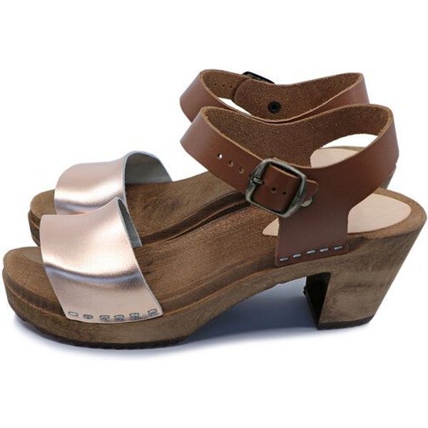 LEAH - schwedische Holz Clogs Sandale von me&myclogs - high mid heel