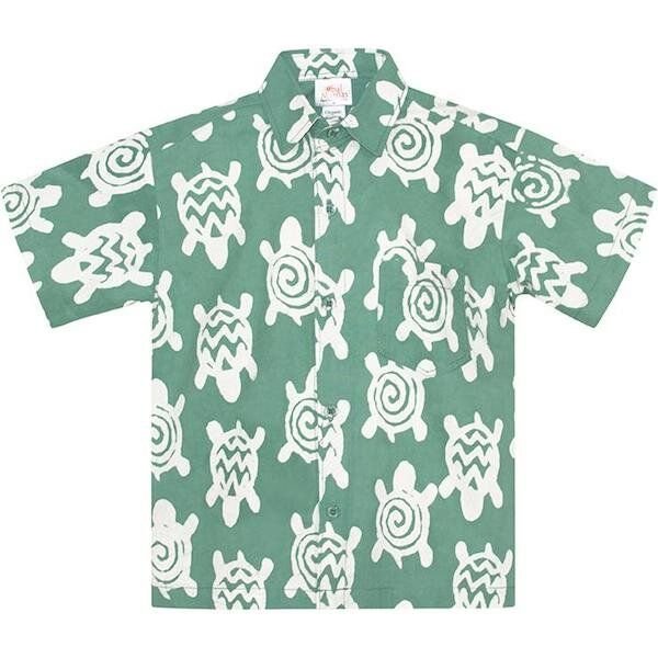 Global Mamas Bio Hemden für Jungs - Button Down Shirt - Elephants & Turtles