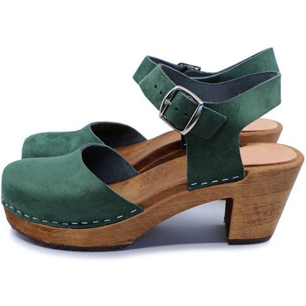 MAJKEN - schwedische Holz Clogs Sandale von me&myclogs - high mid heel