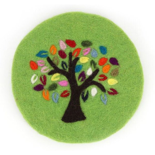 GLOBO Fair Trade Topfuntersetzer TREE OF LIFE aus Wollfilz