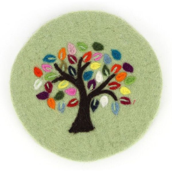 GLOBO Fair Trade Topfuntersetzer TREE OF LIFE aus Wollfilz