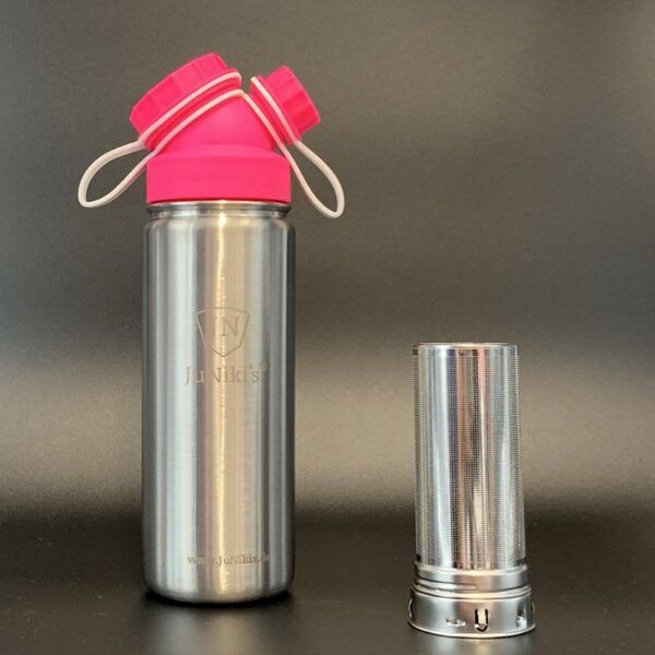 JN JuNiki's JuNiki´s® eco line isolierte Edelstahl Trinkflaschen 550ml Pink/Weiss + Teefilter