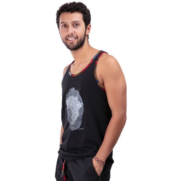 Africulture Tanktop, "West African Kitenge Fusion" mit Afrika Daumenabdruck
