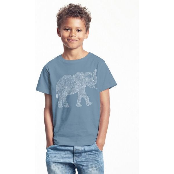 Peaces.bio - handbedruckte Biomode Bio-Kinder T-Shirt "Babyelefant"