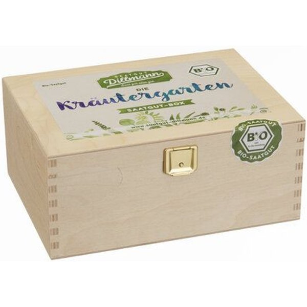 Saatgut Dillmann – Saatgut-Holzbox S („Kräutergarten“)