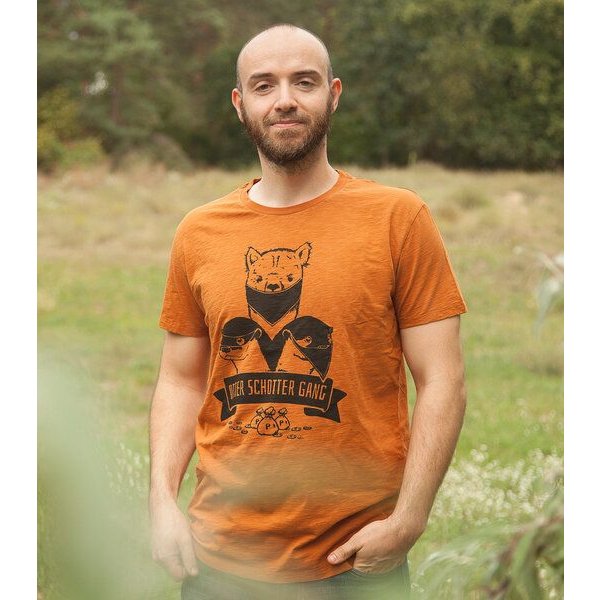 päfjes Otter Schotter Gang - Fair gehandeltes Bio Männer T-Shirt - Slub Orange