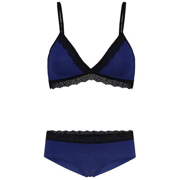 Frija Omina Set: Bio BH + Hipster Spitze dunkel