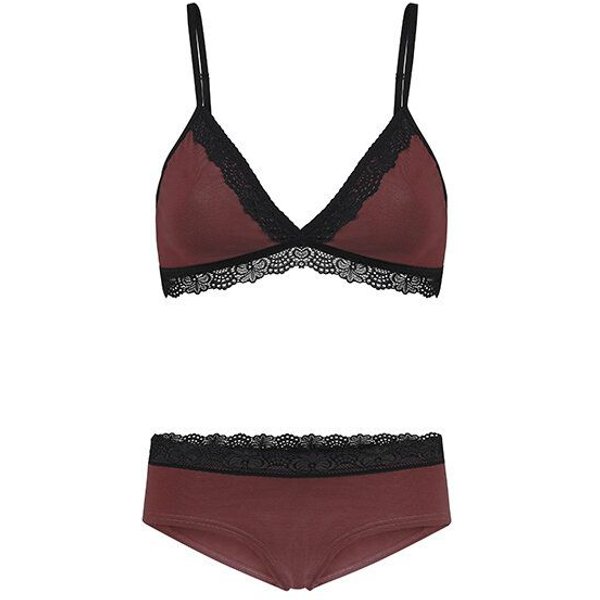 Frija Omina Set: Bio BH + Hipster Spitze dunkel