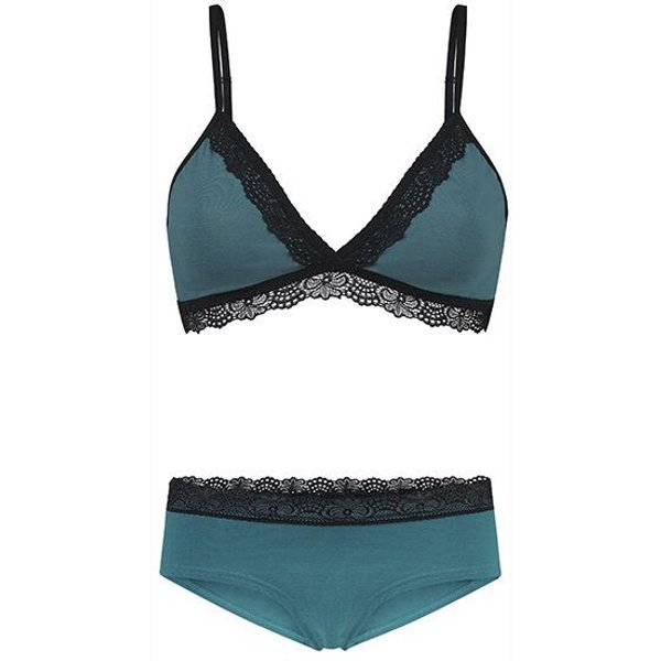 Frija Omina Set: Bio BH + Hipster Spitze dunkel