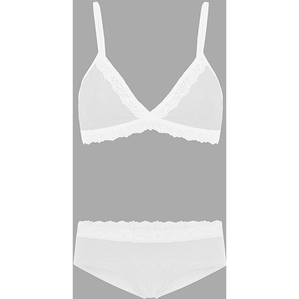 Frija Omina Set: Bio BH + Hipster Spitze hell