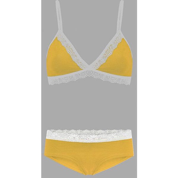 Frija Omina Set: Bio BH + Hipster Spitze hell