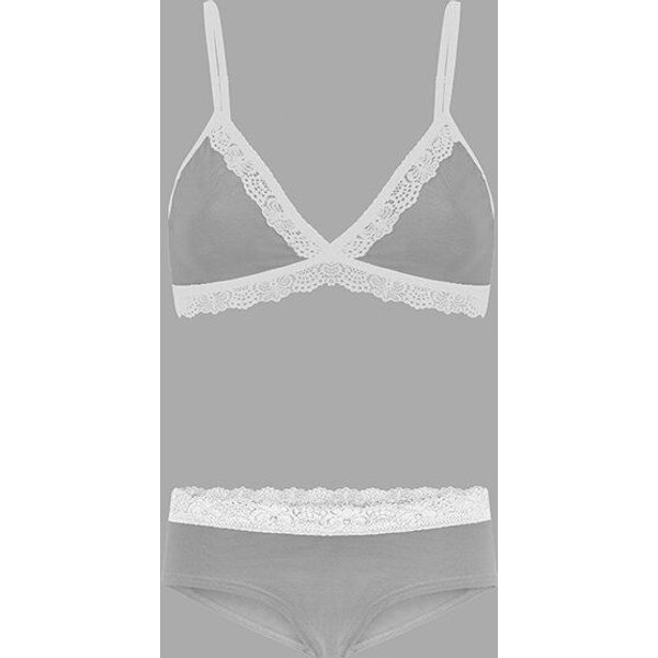 Frija Omina Set: Bio BH + Hipster Spitze hell