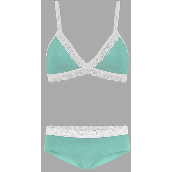 Frija Omina Set: Bio BH + Hipster Spitze hell