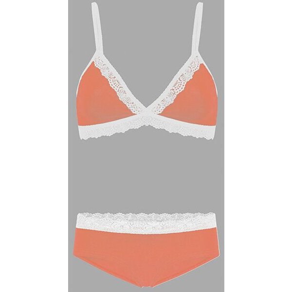Frija Omina Set: Bio BH + Hipster Spitze hell