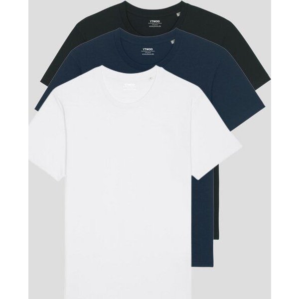 YTWOO 3er Pack Basic Unisex T-Shirt aus Bio Baumwolle | viele Farbkombinationen | Fair Trade | Nachhaltig